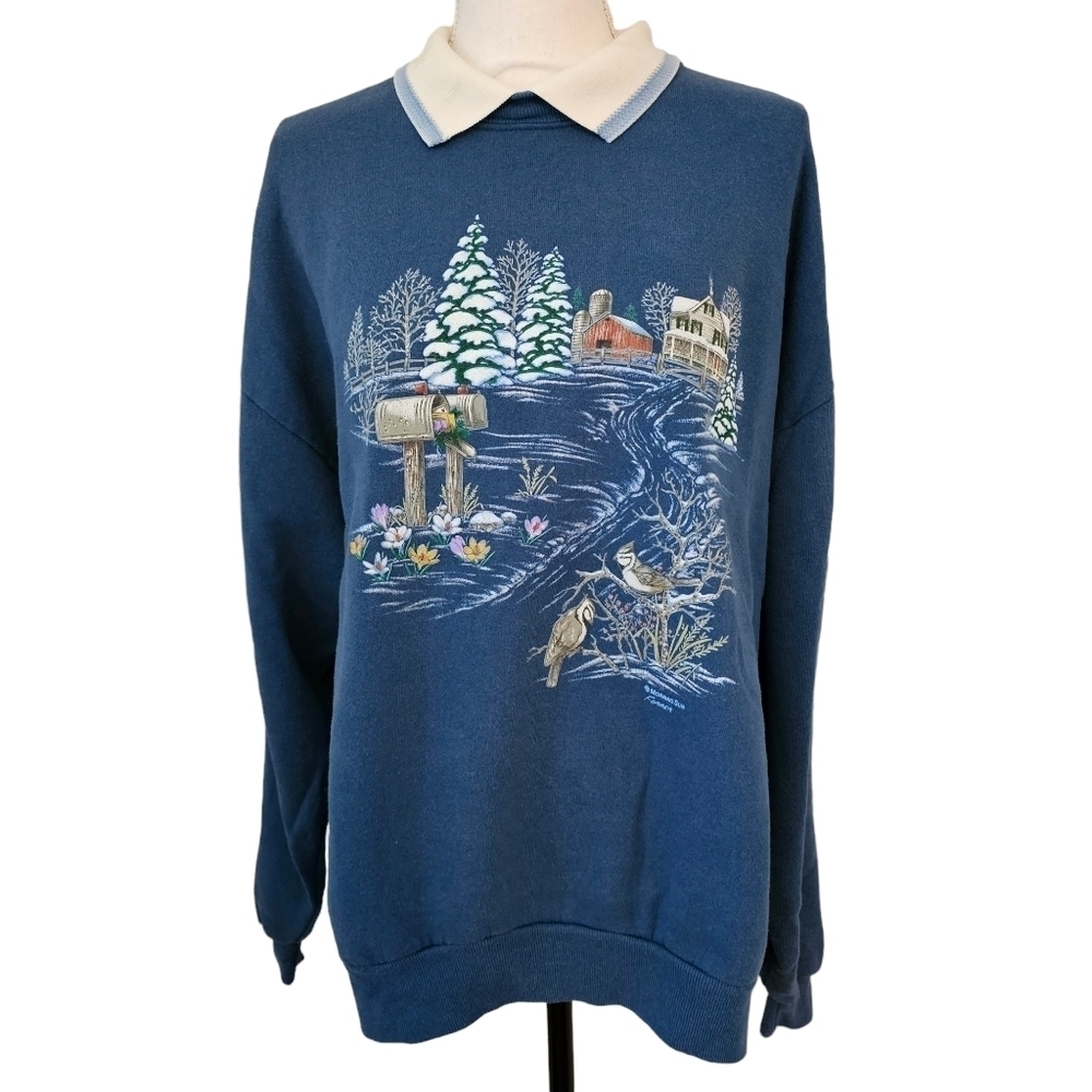 Vintage collared sweatshirt